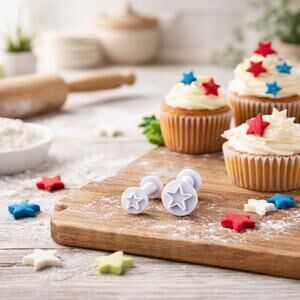 Star Fondant Cutters Set (2) Cake Decorating Tools Small + Large